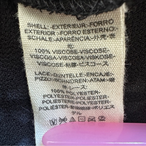 Free People Tank Top Womens XS Petite Black Rory Crochet Keyhole Front Buttons - Picture 14 of 15